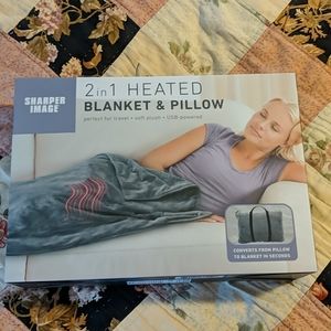 Sharper image 2 in 1 heated blanket and pillow